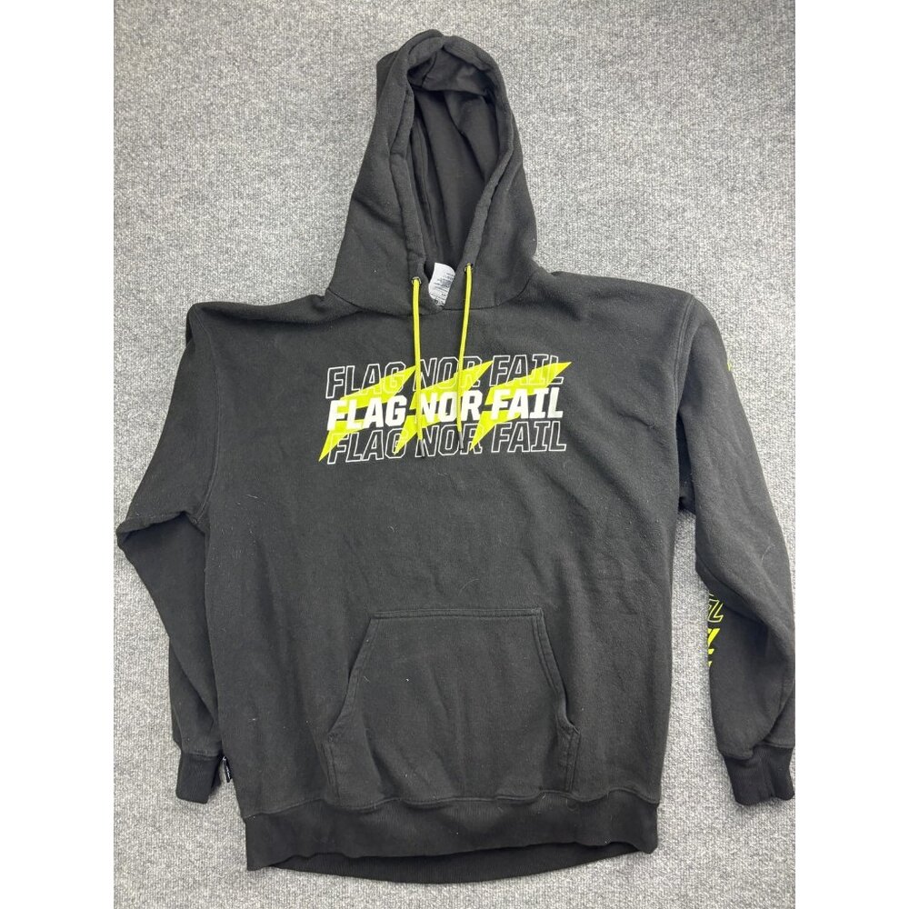 Flag Nor Fail Hoodie Mens 2XL‎ Black Pullover Fleece Sweatshirt Graphic Logo